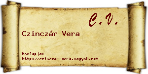 Czinczár Vera névjegykártya
